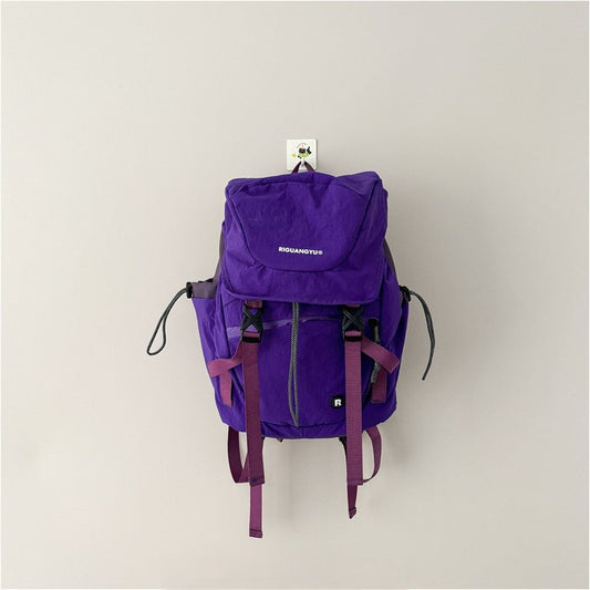 Purple kids backpack, 300g lightweight, large capacity, durable, fits books and daily school essentials.